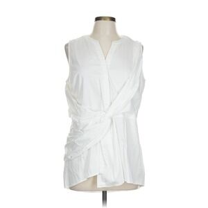 Michael Kors Sleeveless Tie Front Blouse Womens 12 NWT Chic Luxe